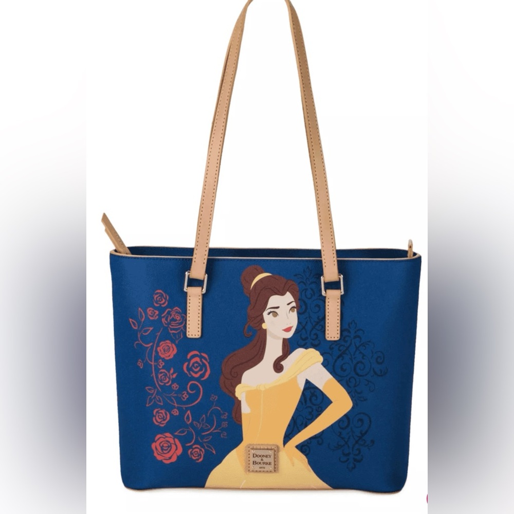 Dooney & Bourke Blue and Tan Tote with Character Design
